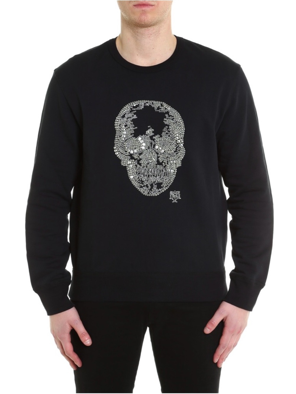 ALEXANDER MCQUEEN Sequin Skull Embroidered Sweatshirt XL